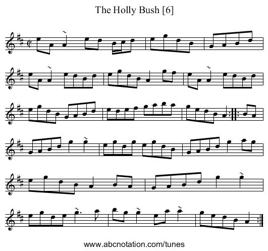 Holly Bush [6], The - staff notation