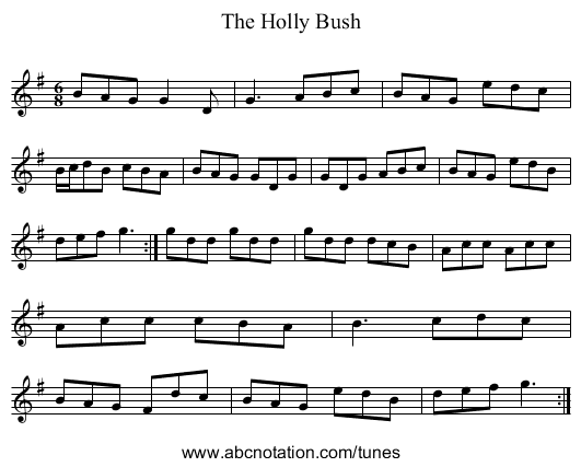 Holly Bush, The - staff notation