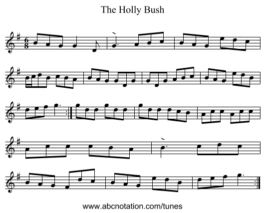 Holly Bush, The - staff notation