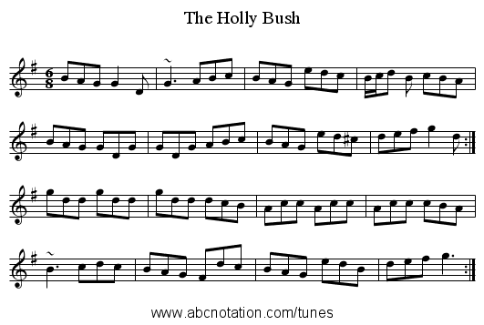 Holly Bush, The - staff notation
