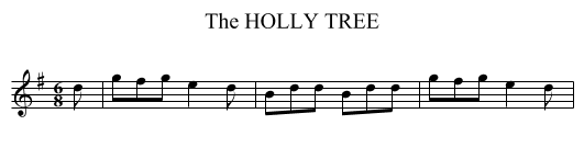 HOLLY TREE, The - staff notation