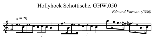 Hollyhock Schottische. GHW.050 - staff notation