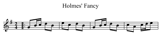 Holmes' Fancy - staff notation