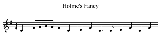 Holme's Fancy - staff notation