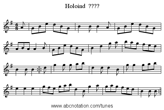 Holoind  ???? - staff notation