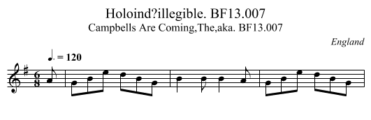 Holoind?illegible. BF13.007 - staff notation