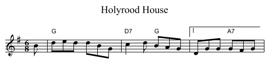 Holyrood House - staff notation