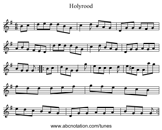 Holyrood - staff notation