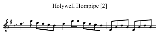 Holywell Hornpipe [2] - staff notation