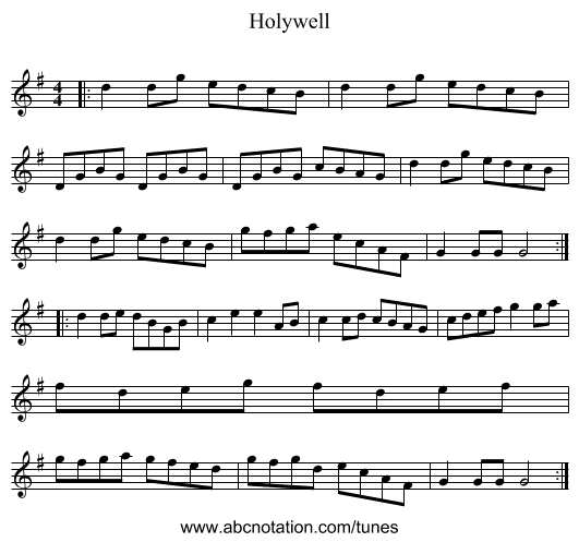 Holywell - staff notation