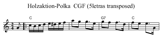 Holzaktion-Polka  CGF (5letras transposed) - staff notation