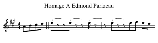 Homage A Edmond Parizeau - staff notation