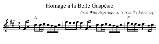 Homage &aacute; la Belle Gasp&egrave;sie - staff notation