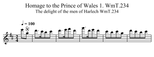 Homage to the Prince of Wales 1. WmT.234 - staff notation