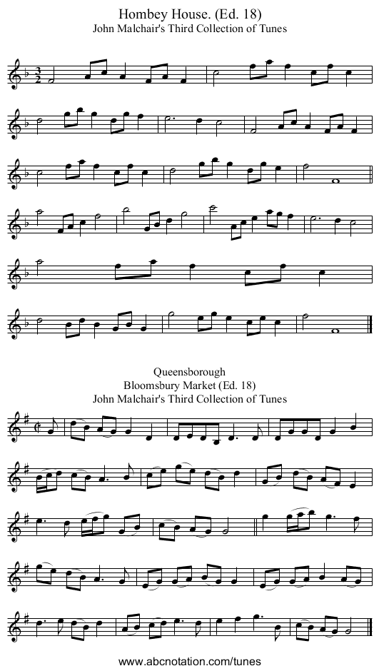 Hombey House. (Ed. 18) - staff notation