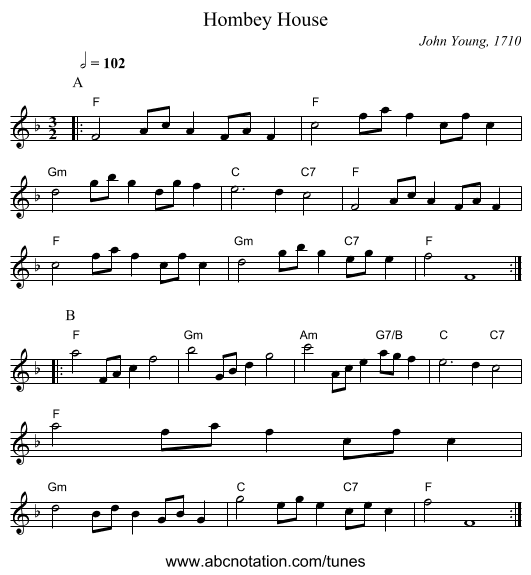 Hombey House - staff notation
