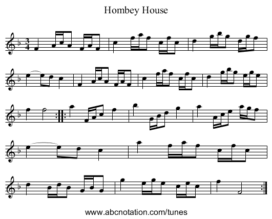 Hombey House - staff notation
