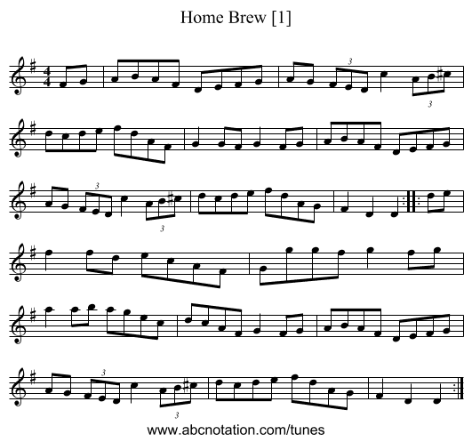 Home Brew [1] - staff notation