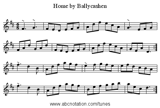 Home by Ballycashen - staff notation