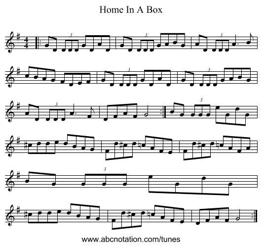 Home In A Box - staff notation