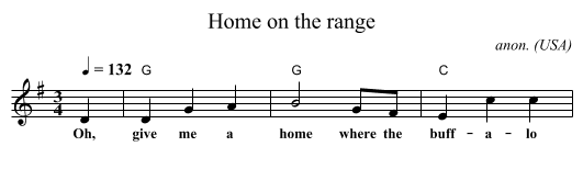 Home on the range - staff notation