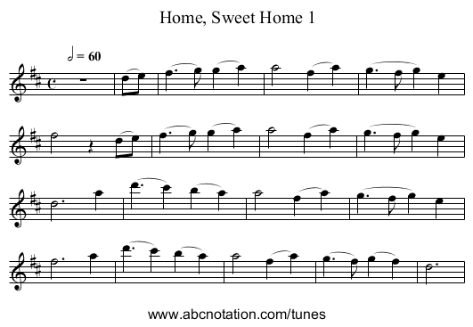 Home, Sweet Home 1 - staff notation