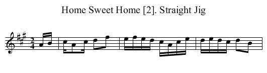 Home Sweet Home [2]. Straight Jig - staff notation