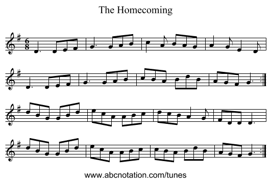 Homecoming, The - staff notation