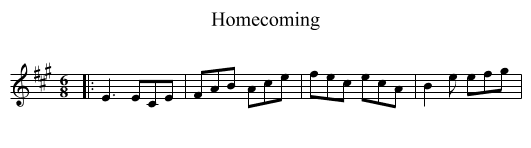 Homecoming - staff notation