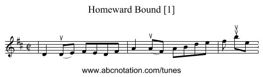 Homeward Bound [1] - staff notation