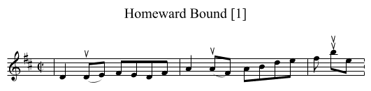 Homeward Bound [1] - staff notation