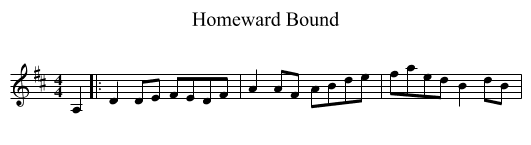 Homeward Bound - staff notation