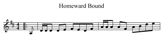 Homeward Bound - staff notation