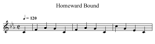 Homeward Bound - staff notation