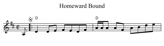 Homeward Bound - staff notation