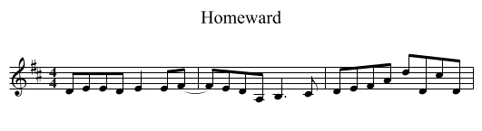 Homeward - staff notation