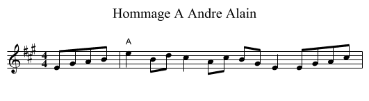 Hommage A Andre Alain - staff notation