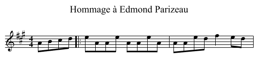 Hommage à Edmond Parizeau - staff notation