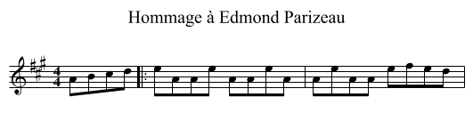 Hommage à Edmond Parizeau - staff notation