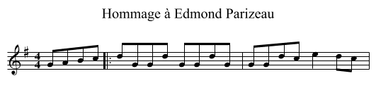Hommage à Edmond Parizeau - staff notation