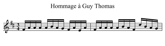 Hommage à Guy Thomas - staff notation