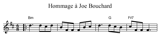 Hommage à Joe Bouchard - staff notation
