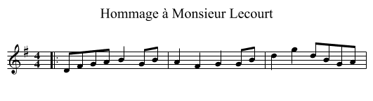 Hommage à Monsieur Lecourt - staff notation