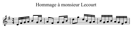Hommage à monsieur Lecourt - staff notation