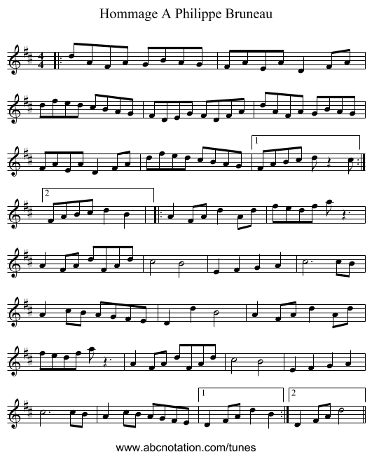 Hommage A Philippe Bruneau - staff notation