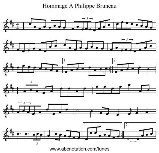 Hommage A Philippe Bruneau - staff notation
