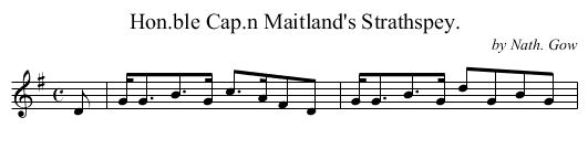 Hon.ble Cap.n Maitland's Strathspey. - staff notation