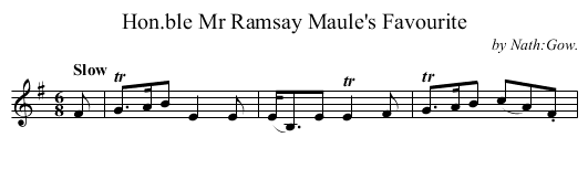 Hon.ble Mr Ramsay Maule's Favourite - staff notation