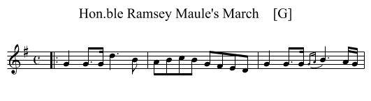 Hon.ble Ramsey Maule's March    [G] - staff notation