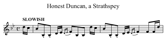 Honest Duncan, a Strathspey - staff notation